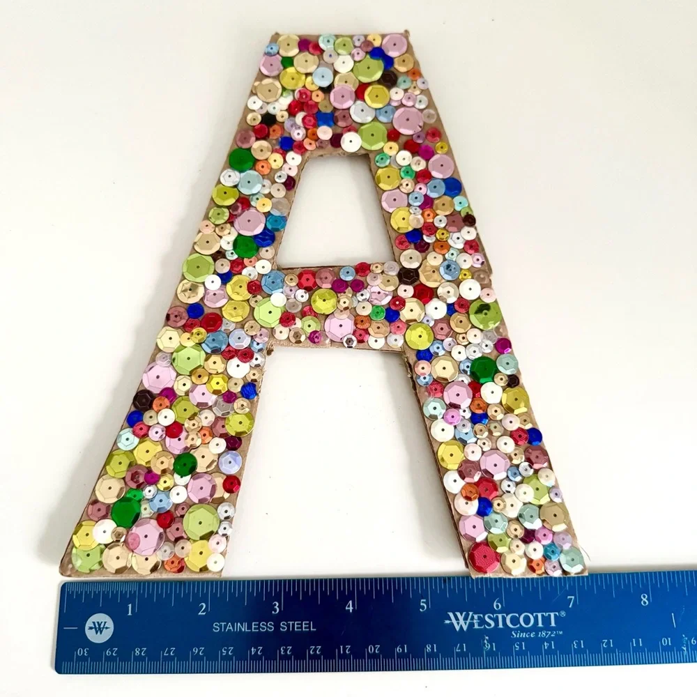 🎀 5/$25 Multicolor Sequin Letter 'A' Wall Art